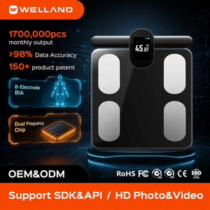 Analizador de grasa corporal inteligente Digital Welland, báscula de salud física, 8 electrodos, pantalla de personalización colorida TFT, pesaje inteligente - Product Image 1