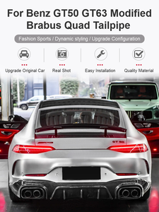 Tuyau d'échappement de voiture SYPES pour Mercedes Benz GT50 GT53 mise à niveau GT63 <span class=keywords><strong>AMG</strong></span> Brabu * <span class=keywords><strong>s</strong></span> embout d'échappement en fibre de carbone en acier inoxydable embout de silencieux - Product Image 2