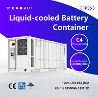 Nouvelle conception 5,015 MWh 1331,2 V Conteneur de batterie refroidi par liquide de 20 pieds IP55 100 % DoD à 25±2°C ℃   Faible niveau sonore pour les centres de données et les hôpitaux
