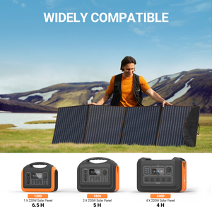 Generador de Energía para Acampar al Aire Libre, Estación de Energía Portátil, Paneles Solares Monocristalinos de 220w, Flexibles y Plegables, Celdas de 24v - Product Image 6