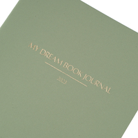 Agenda mensuel 2026 personnalisé avec logo, format A5, en similicuir vert, journal de lecture, agenda relié