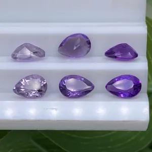 Pear Shape 3x2mm ~ 20x15mm Good Quality Faceted Semi Precious Gemstones price Amethyst Purple Crystal Pendant Natural Amethyst