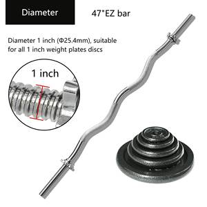 PROIRON Gym 47 Super <span class=keywords><strong>EZ</strong></span> <span class=keywords><strong>bar</strong></span> Barre d'haltérophilie Barre de puissance d'haltérophilie Equipement de fitness Haltère en spirale, barre d'haltères - Product Image 3