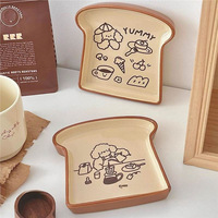 Wegwerp Cartoon Dessert Fruit Diner Bord Schattige Puppy Illustratie Brood Keramisch Koreaans Creatief Feest Gebruik