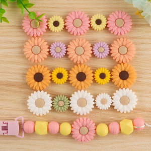 Cuentas de silicona con forma de flor para la fabricación de joyería, 12 colores disponibles, libres de BPA, cuentas sueltas de grado alimenticio. - Product Image 4