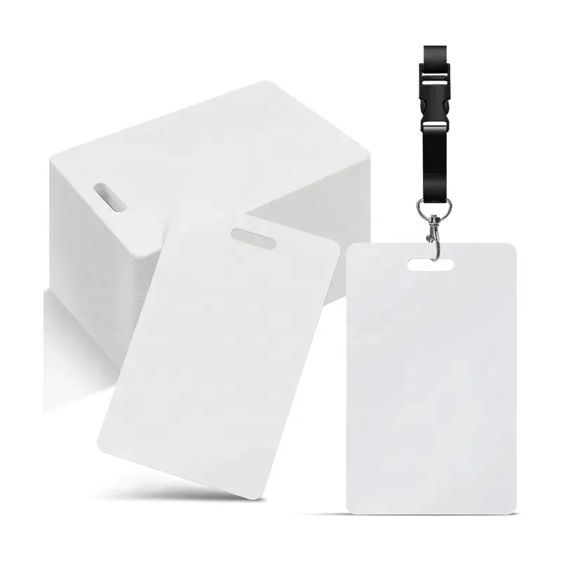 スロットパンチ穴付き蛍光剤プラスチックカードなしホワイトHQブランクPVCカード