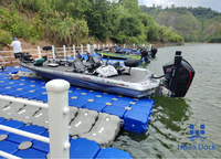 Ponton flottant modulaire Hisea Dock en PEHD en forme de U à rouleau unique pour jet ski, avec charnière, pour marina, sports nautiques et stationnement de bateaux