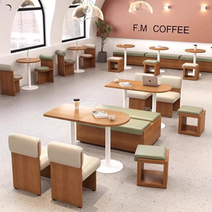 Ensemble de table, chaise, banquette et canapé mural en bois de style <span class=keywords><strong>japonais</strong></span>, personnalisable pour <span class=keywords><strong>restaurant</strong></span>, hôtel, traiteur, cafétéria - Product Image 4