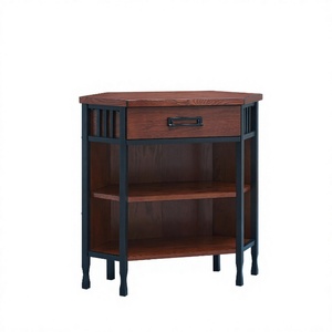 Archivador Comercial Nórdico Vintage de Madera Maciza y Acrílico - Estantería Multifuncional para Almacenamiento y Exhibición en Hoteles y Oficinas - Product Image 1