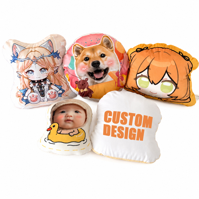 Custom Plush Animal Anime Style Decorative Cushion 40x40cm 16x16in Home Hotel 100% Polyester Anti-Bacteria Eco-Friendly Zipper