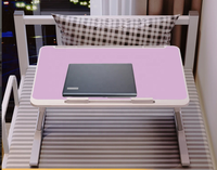 Table d'appoint portable et pliable en MDF pour ordinateur portable – Plateau de lit, bureau, étude, petit-déjeuner, support d'ordinateur pliable