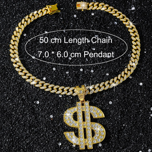 Collar con Colgante de Signo de Dólar Geométrico Estilo Hiphop, Diseño Popular, Joyería de Moda para Hombre, Venta al Por Mayor - Product Image 5