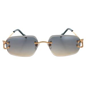 Elegant Rimless <b>Mirrored</b> Sunglasses <b>with</b> Moissanite Diamond Decoration UV Protection and Modern Fashion Appeal - Product Image 3