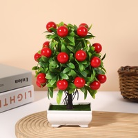 Pot de Fruit Artificiel Décoration d'Intérieur Fruit Plante Artificielle 25 Faux Fruit Bonsai Plante Verte Artificielle