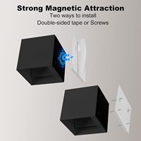 Lampe murale à détecteur de mouvement intelligent LED avec corps en aluminium, batterie rechargeable, utilisation à domicile ou au bureau, angle de faisceau réglable