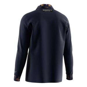 Camiseta de Poliéster Sublimado de Alta Calidad para Hombre, Manga Larga, Cuello Alto, Cierre de Cremallera, Estilo Polo - Product Image 4