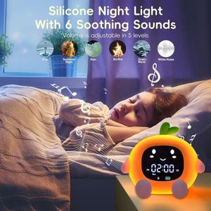 Multifunktion aler niedlicher Pfirsich-Kinder schlaf trainer 6-in-1-Smart-Digital-Wecker Touch Night Light Sound Machine Modern Electronic - Product Image 3