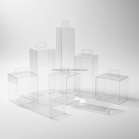 Emballage cadeau transparent personnalisé, étanche, pliable, boîte de présentation transparente, boîte carrée en PVC transparent