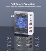 Chargeur mural rapide magnétique multi-ports HNT Wholesale 100W PD20W & QC3.0, 3A+3C ports, pour iPhone et tablette, avec prise EU/UK/US/AU/JP