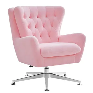 Französisch Stil Mode Samt rosa Swivel Büro Stuhl für Den Heimgebrauch