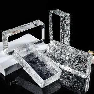 Anpassbares Hotel haus Dekorativer massiver Kristallglas stein Entworfener bunter Glaswand glas block für Gebäude