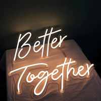 Letrero LED de Neón Multicolor para Interiores y Exteriores, Letrero Decorativo de PVC Flexible con Logotipo Personalizado para Bodas y Fiestas, Publicidad 'Mejor Juntos'