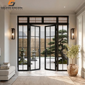 GS Slim <b>Frame</b> Crittall Style Aluminum Glass Doors Modern Black Aluminum <b>Swing</b> French Casement Door - Product Image 4