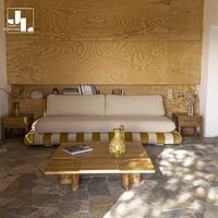 Canapé de loisir de style designer pour hôtel villa, salon moderne, mobilier canapé simple de luxe en tissu avec cadre en bois