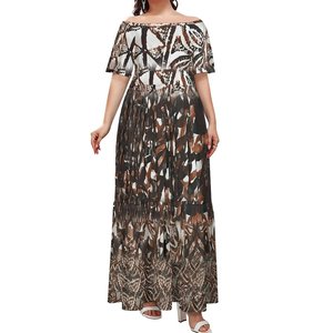 Top monospalla a maniche corte con motivo tribale samoano polinesiano Tie-Dye con abito <span class=keywords><strong>plissettato</strong></span> in poliestere a maglia larga - Product Image 5