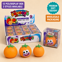 Jouet Squishy Orange Croustillant en Forme de Fruit Citrique, Jouets Souples Anti-Stress à Presser, Cadeau, Lot de 12 Pièces en Boîte de Présentation