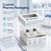 Caja de Embalaje Personalizada Ecológica para Frascos Farmacéuticos con Ventana Transparente, Materiales Reciclados, Grabado en Relieve, Brillo, OEM, Botella para Medicamentos