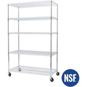 Peso di carico Per ripiano <span class=keywords><strong>in</strong></span> <span class=keywords><strong>acciaio</strong></span> 5 livelli NSF ufficio della metropolitana di stoccaggio industriale scaffalatura metallica <span class=keywords><strong>in</strong></span> metallo con finitura cromata - Product Image 3