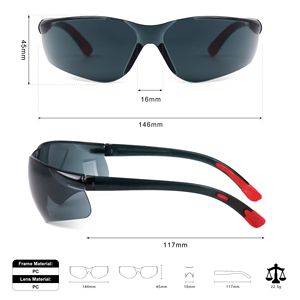 アイウェア作業用安全メガネ ANSI Z87規格適合 曇り止め・傷防止 クリアPCレンズ ハーフフレーム 壊れない 工業用保護メガネ - Product Image 3