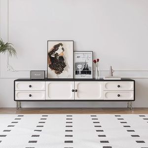 Nuevo Mueble de TV para el Hogar en Estilo Simple, Combinación de Muebles Blancos y Negros, Mueble de TV para Sala de Estar, Juego de Mesa de Centro - Product Image 4