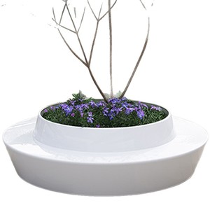 Duke Outdoor Fiberglass <b>Tree</b> Pit Seating GRC Concrete <b>Bench</b> Patio <b>Bench</b> Durable Landscape Leisure <b>Seat</b> - Product Image 3