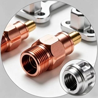 Pièces usinées CNC sur mesure pour tournage et fraisage, connecteur de tube en cuivre, support à bride en alliage d'aluminium, raccords de quincaillerie automobile