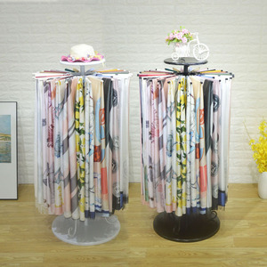 Giá để khăn lụa sắt loại sàn, xoay tròn, trưng bày khăn choàng vải, màu vàng/đen/trắng - Product Image 5