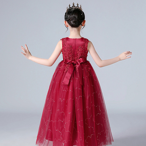 ชุดแต่งงานเด็กผู้หญิงแบบยาวฟูฟ่อง งานฝีมือประณีต  ชุดเจ้าหญิงผ้าทูลล์ สำหรับงานเทศกาลและการแสดง  อายุ 3-15 ปี - Product Image 3