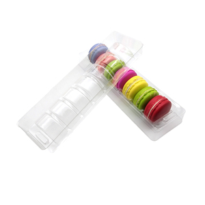 Transparent PET <strong>Blister</strong> Insert <strong>Tray</strong> for <strong>Macarons</strong> and Sushi Customizable Cake <strong>Packaging</strong> With Optional Box 7 Insert Capacity
