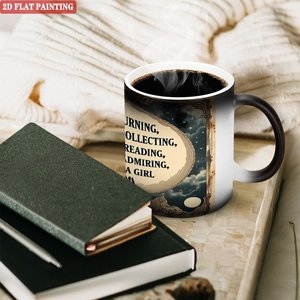 Mug en céramique noir givré 11oz, tasse à changement de couleur thermique, vierge, pour café et thé - Product Image 3