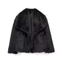 Manteau vintage pour femme, coupe ajustée, col moyen rabattable, best-seller. Coton polyester imitation écologique automne/hiver