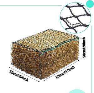 2 buah jaring bal besar hitam 5mm jaring jerami persegi tebal 47x20x20 inci keseluruhan tas jerami pengumpan lambat untuk umpan plastik pertanian kuda - Product Image 3
