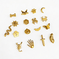 Piercing de titanio 16G con rosca externa para nariz, labret, con circonita talla Asscher y talla estrella, engaste de garra, moderno, para boda, regalo infantil