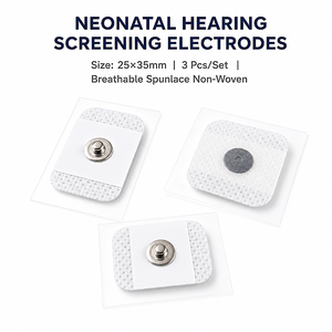 Électrodes de dépistage auditif néonatal respectueuses de la peau 25x35mm, électrodes pédiatriques respirantes en spunlace, lot de 3 pièces, CE ISO - Product Image 6