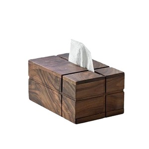 <b>Black</b> walnut solid wood tissue box, <b>square</b> shape, for home use, living room, <b>coffee</b> <b>table</b>, high-end, light luxury tissue - Product Image 5
