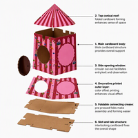 Boîte en carton rigide personnalisée en forme de maison avec couvercle en forme de cloche et fenêtre ronde pour emballage cadeau, coffret de bougies de fêtes