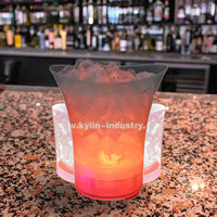 Led berkedip ember es dengan speaker bluetooth KTV Bar pesta Led bulat mewah berkedip anggur vodka wiski ember sampanye