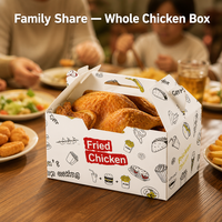 Caja Personalizada para Pollo Frito Entero, Tamaño Grande, Resistente al Aceite, Caja de Empaque para Llevar con Tapa