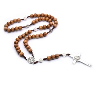 Collier chapelet en bois perlé fait main, chaîne de pull rétro, bijoux unisexe, cadeau, origine Yiwu RN-177 - Product Image 2