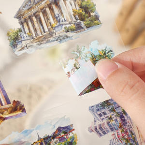 4 vellen/pak Wereldreizen Stickerset Waterdichte stickers Kinderstickers PET-materiaal voor handgemaakte dagboeken - Product Image 3